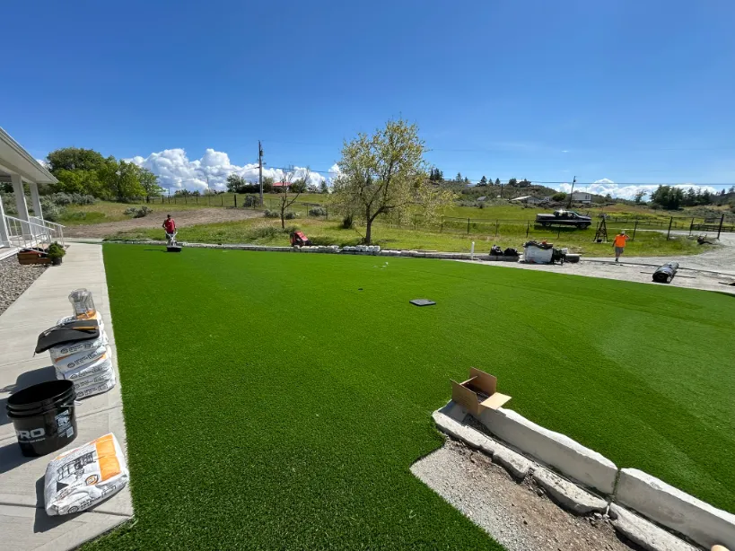 Artificial turf installation in Osoyoos and Oliver BC