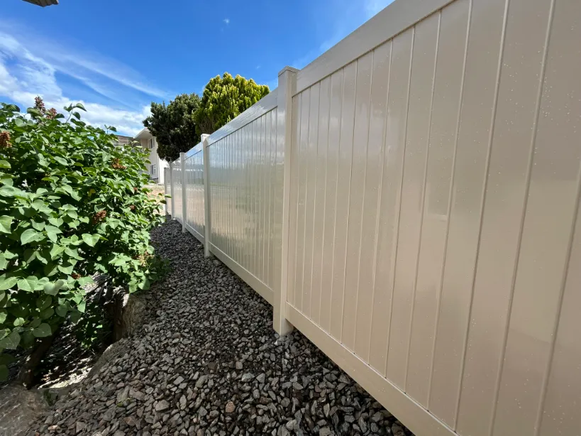 Professional cedar privacy fence installation with steel posts and quality construction in Osoyoos BC