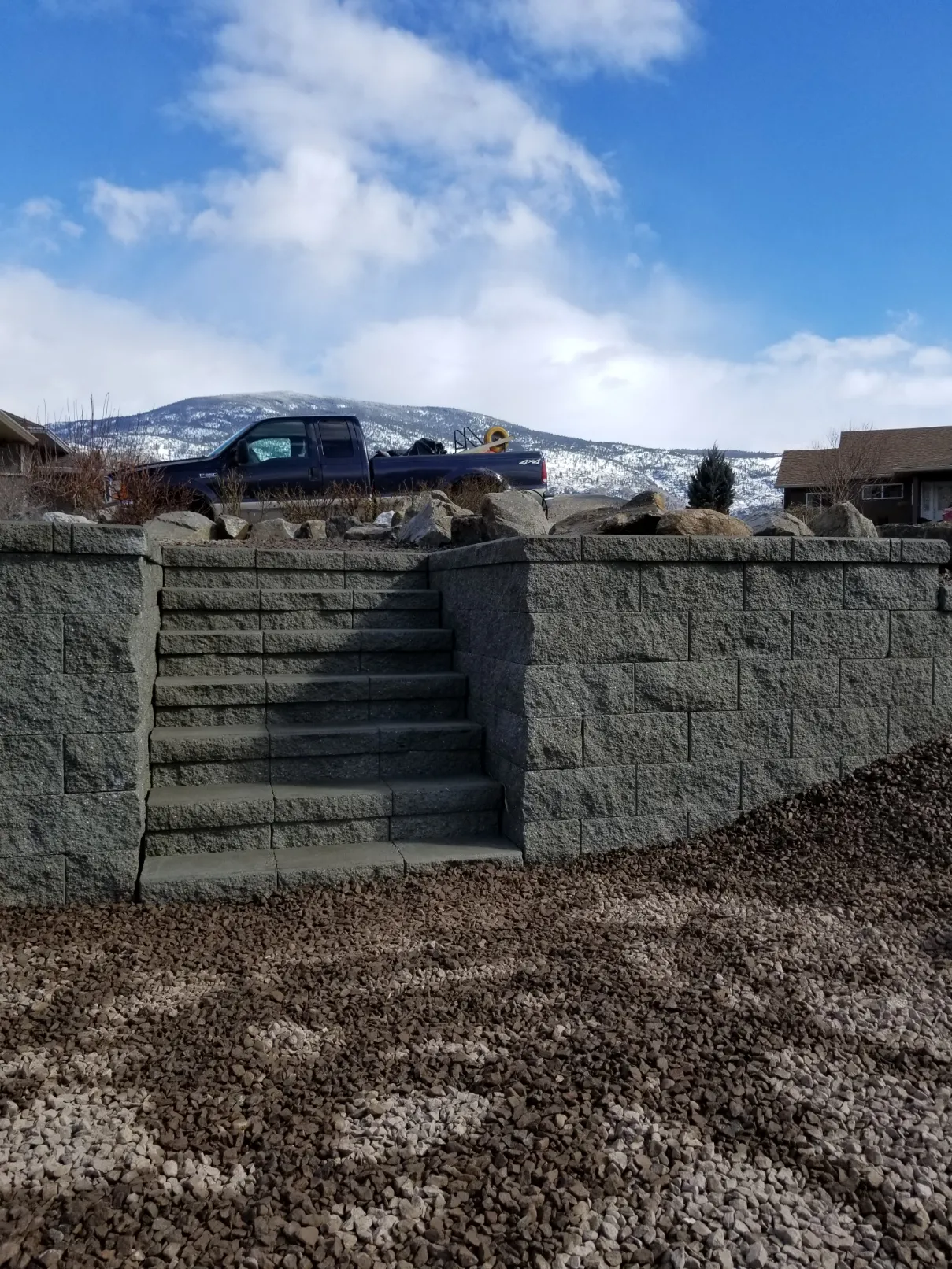Retaining wall project in Osoyoos and Oliver BC