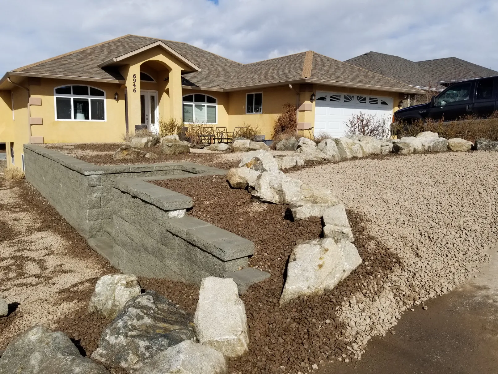 Retaining wall design options for sloped yards in Oliver BC