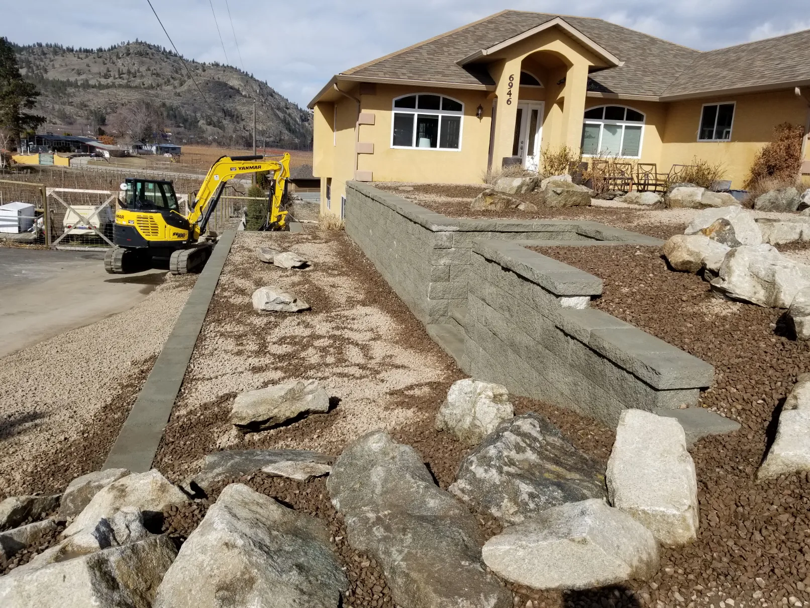 Retaining wall project in Osoyoos and Oliver BC