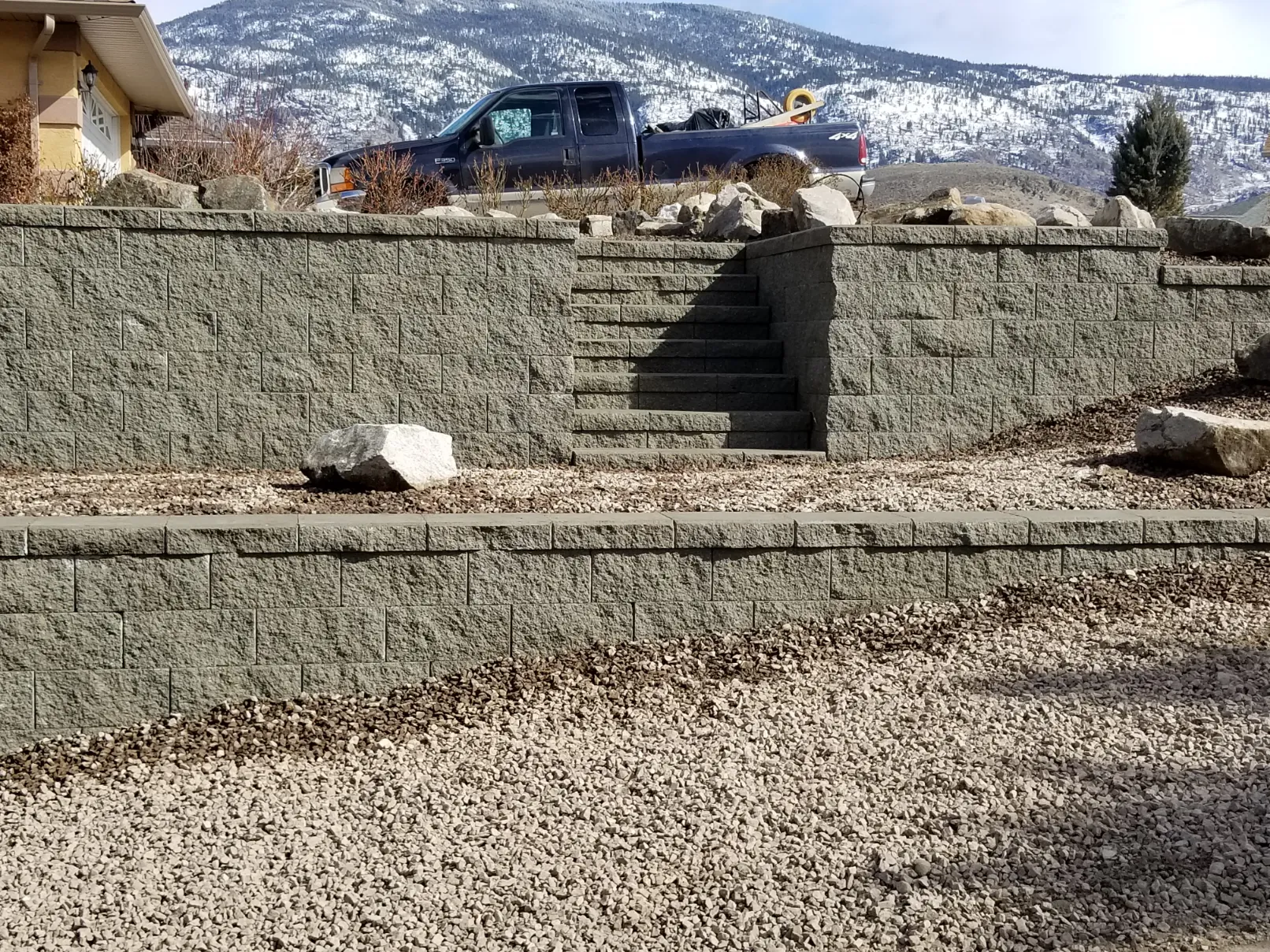 Retaining wall project in Osoyoos and Oliver BC