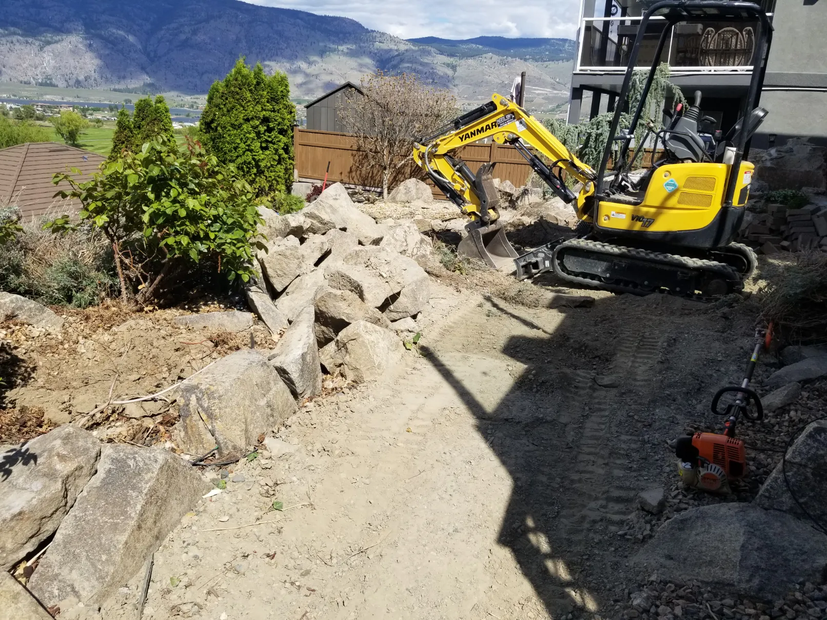 Retaining wall project in Osoyoos and Oliver BC