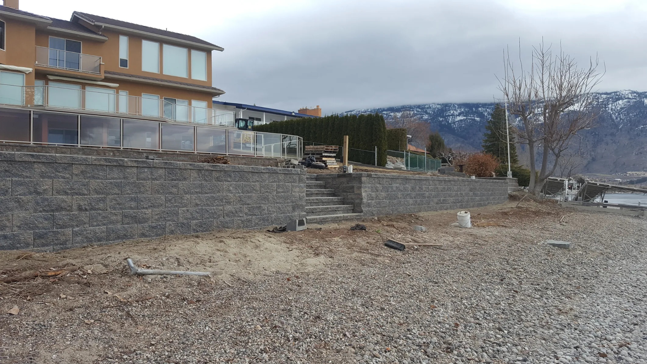 Retaining wall project in Osoyoos and Oliver BC