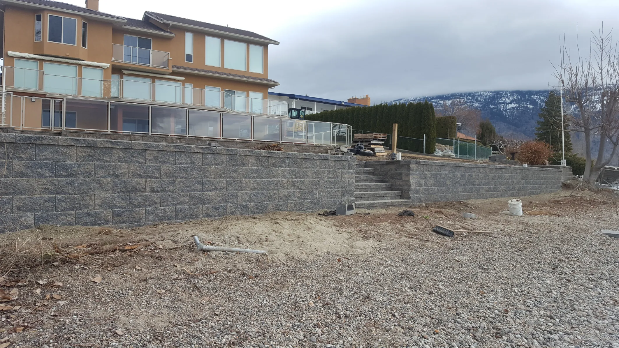 Retaining wall project in Osoyoos and Oliver BC