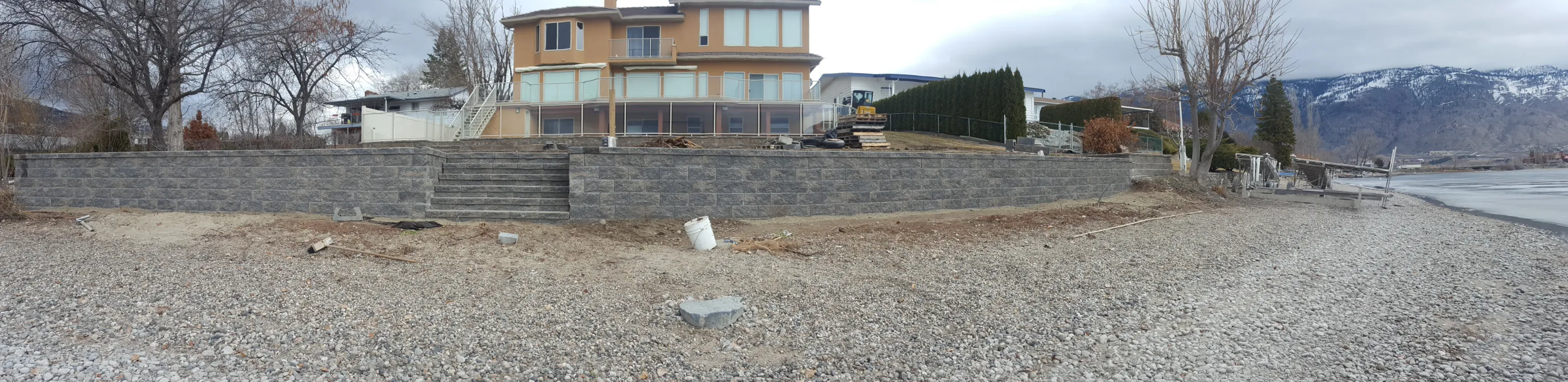 Retaining wall project in Osoyoos and Oliver BC