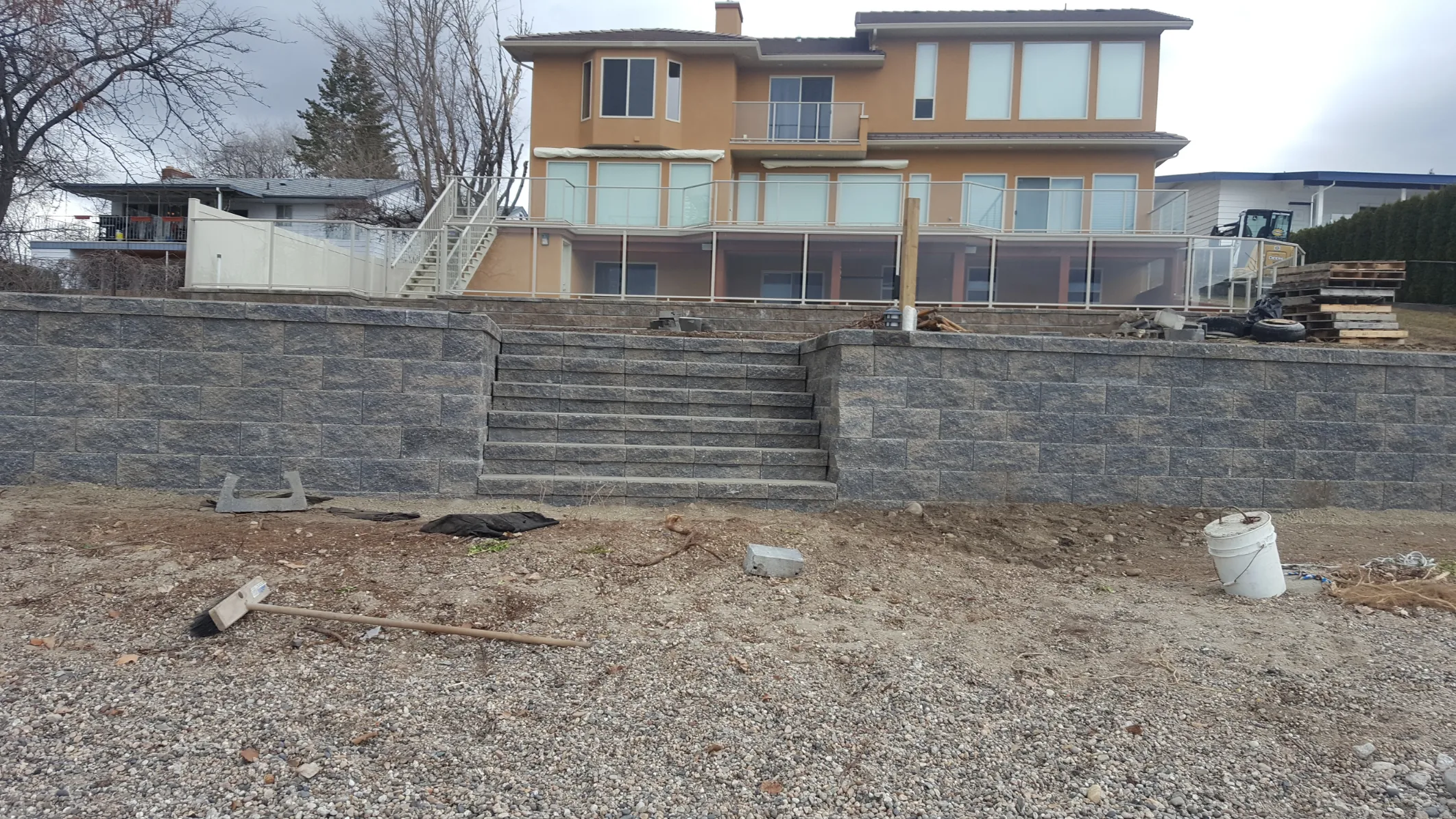 Retaining wall project in Osoyoos and Oliver BC