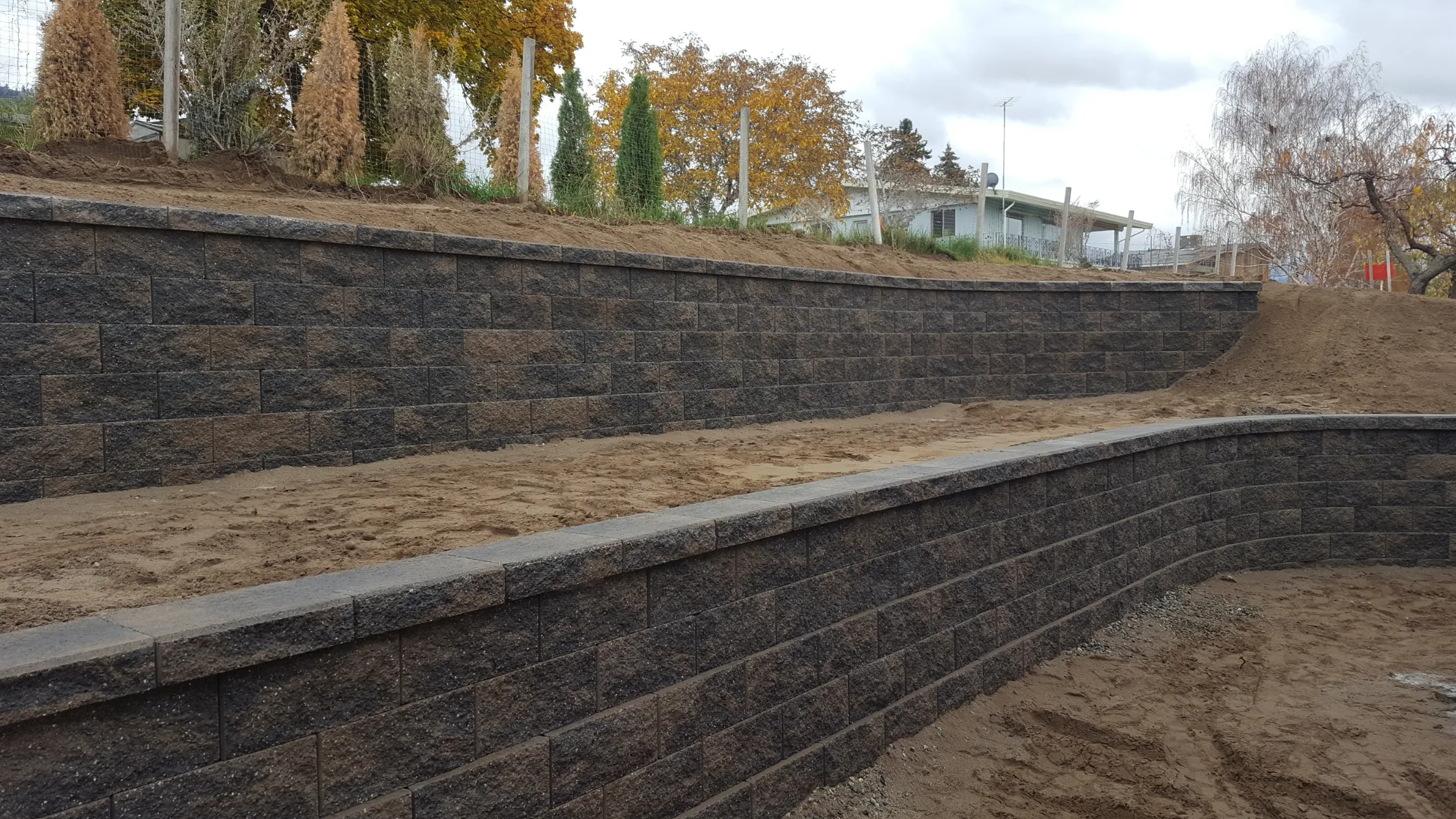 Retaining wall project in Osoyoos and Oliver BC
