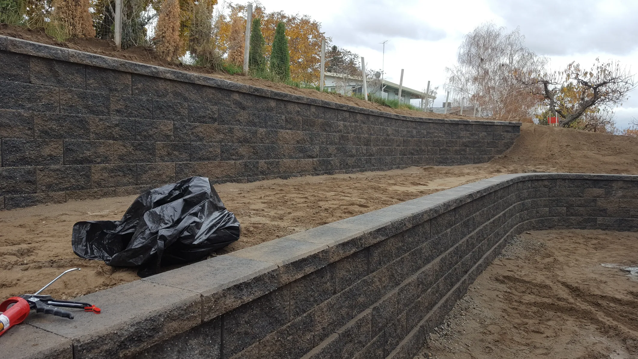 Retaining wall project in Osoyoos and Oliver BC