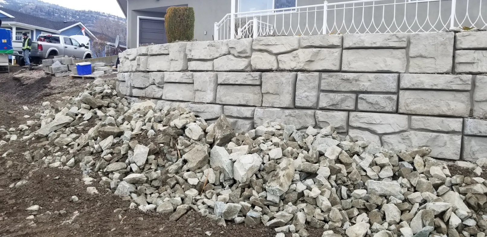 Retaining wall project in Osoyoos and Oliver BC