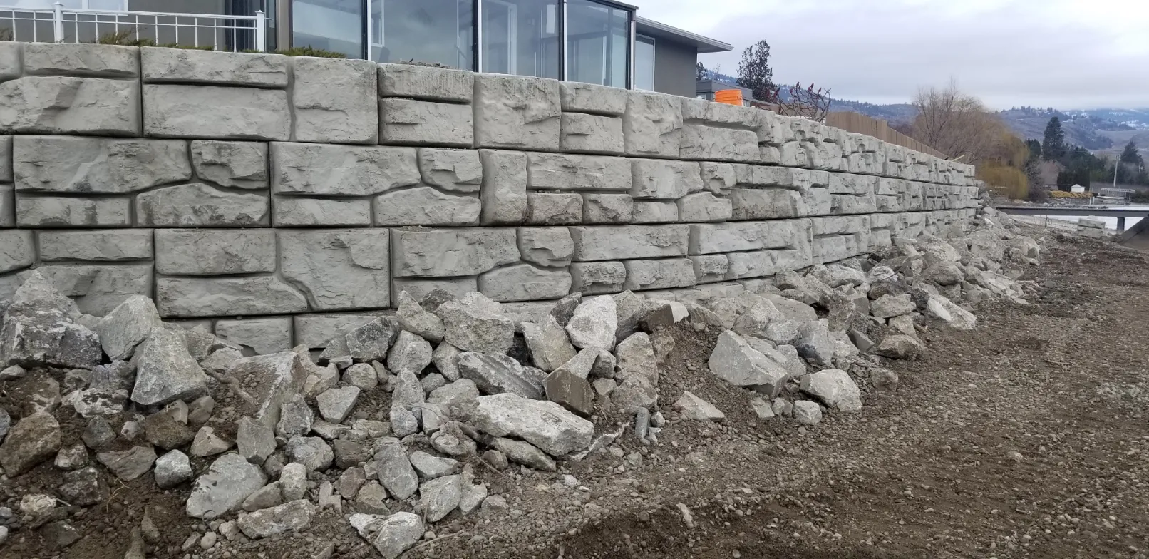 Retaining wall project in Osoyoos and Oliver BC