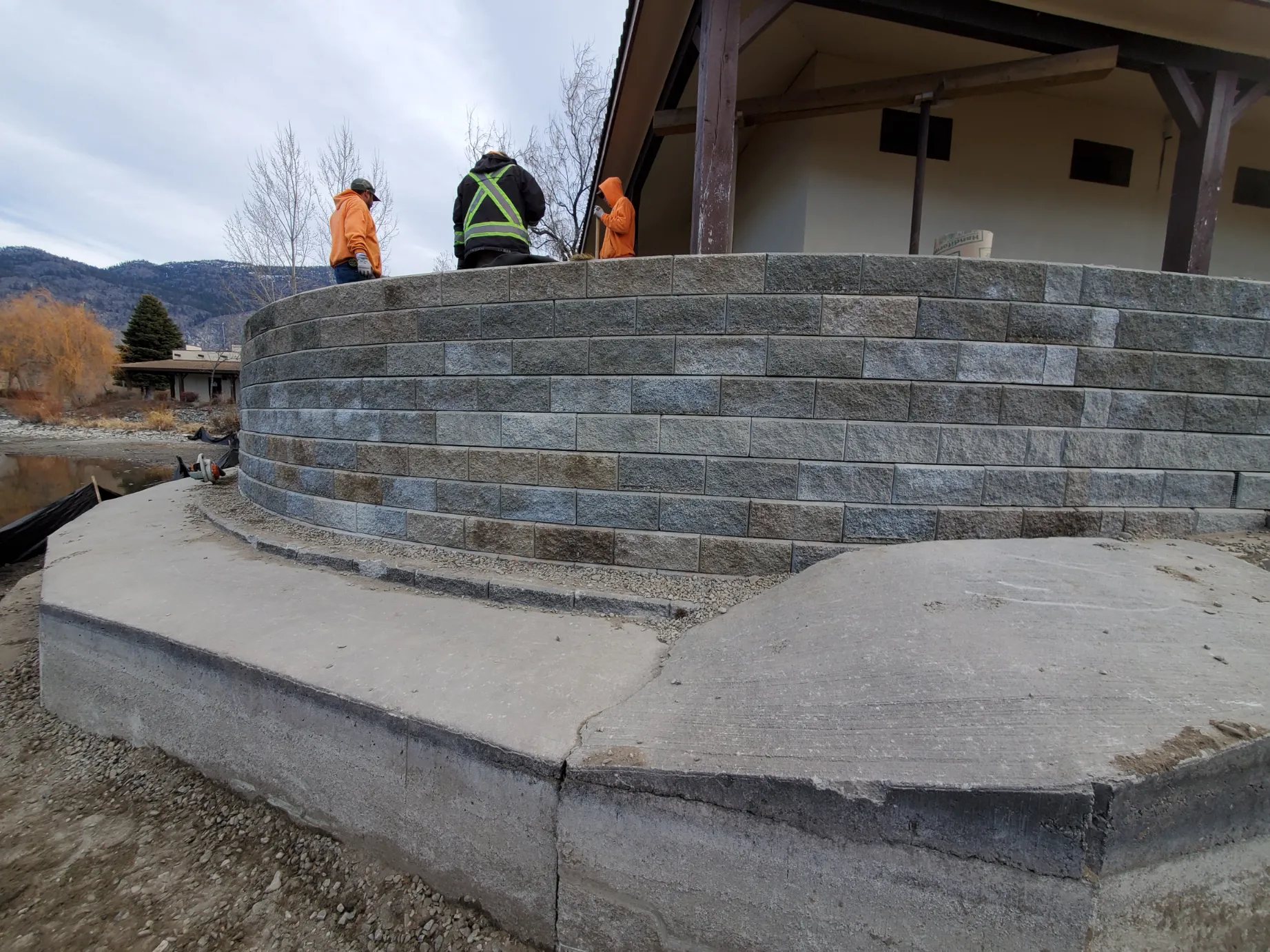 Retaining wall project in Osoyoos and Oliver BC