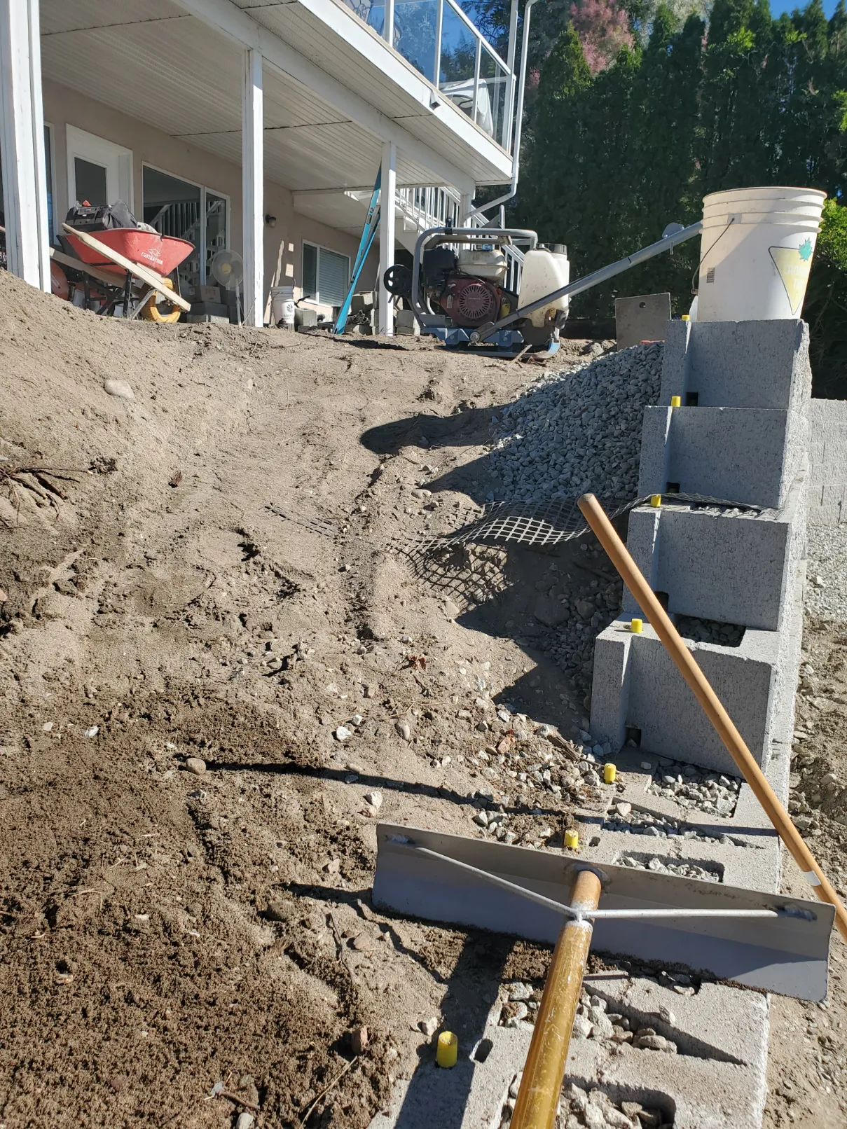 Retaining wall project in Osoyoos and Oliver BC