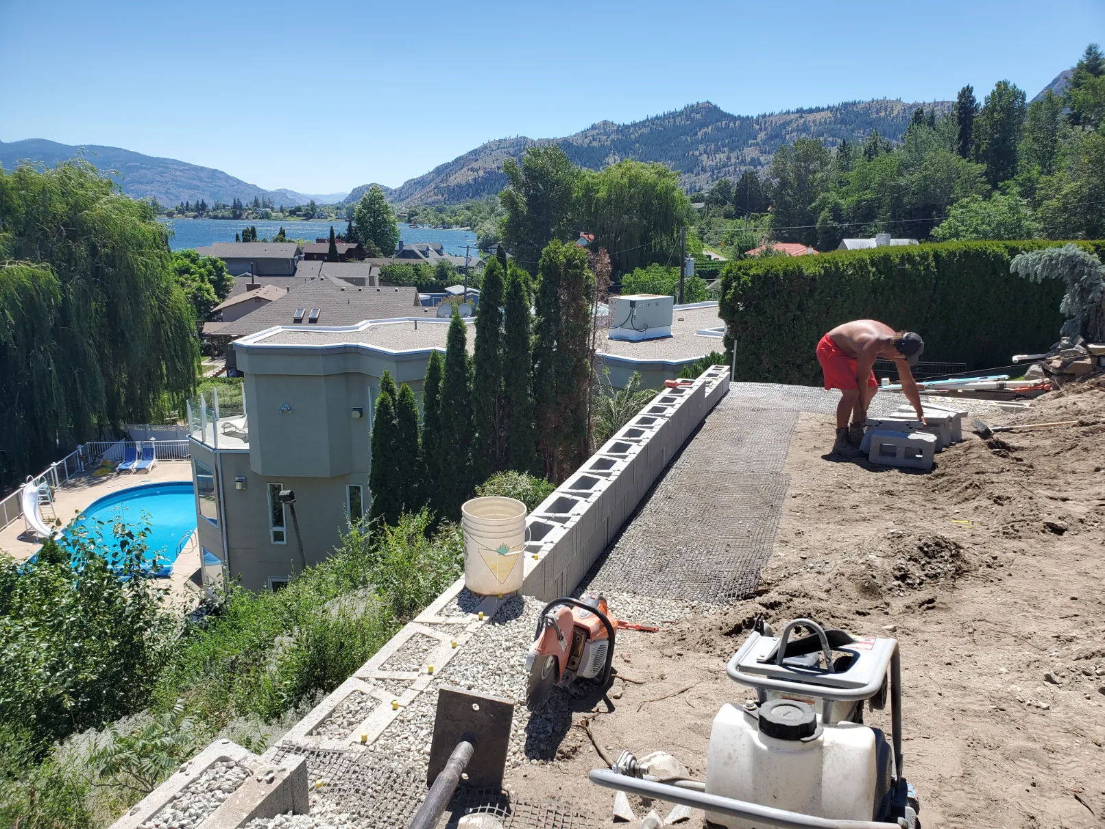 Retaining wall project in Osoyoos and Oliver BC