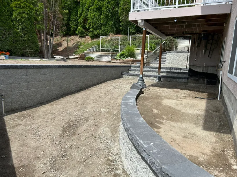 Retaining wall project in Osoyoos and Oliver BC