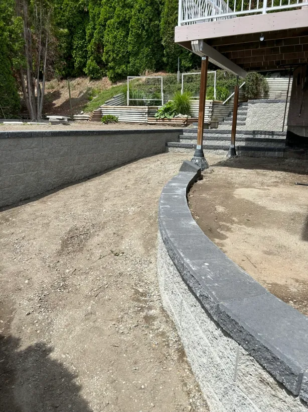 Retaining wall project in Osoyoos and Oliver BC
