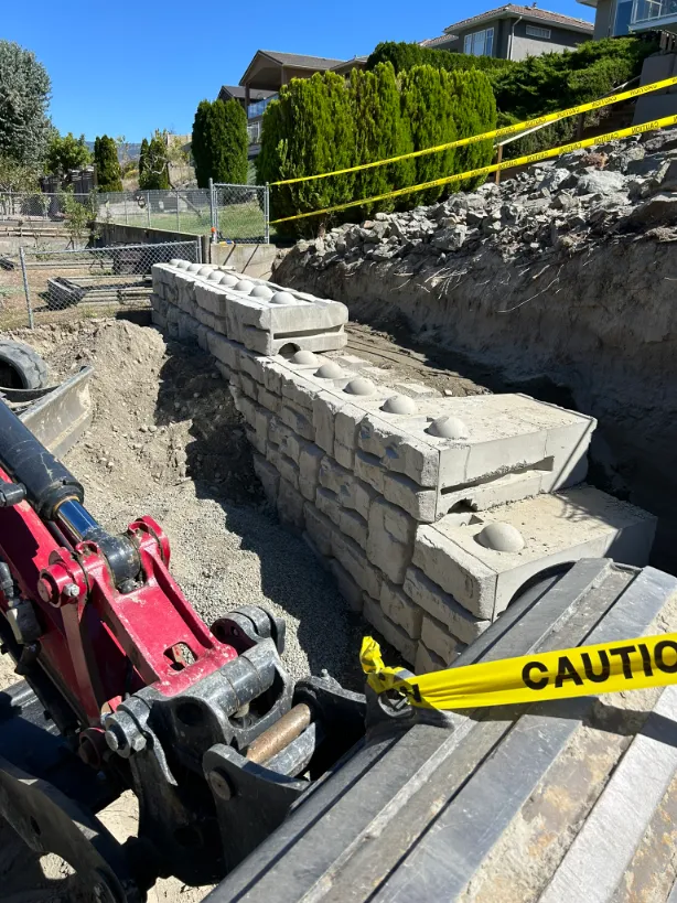 Retaining wall project in Osoyoos and Oliver BC