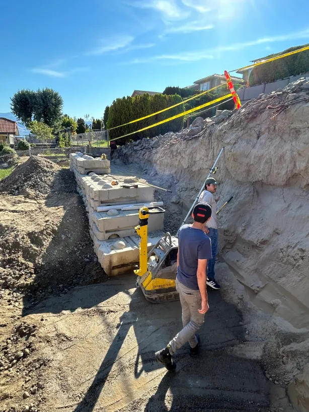Retaining wall project in Osoyoos and Oliver BC