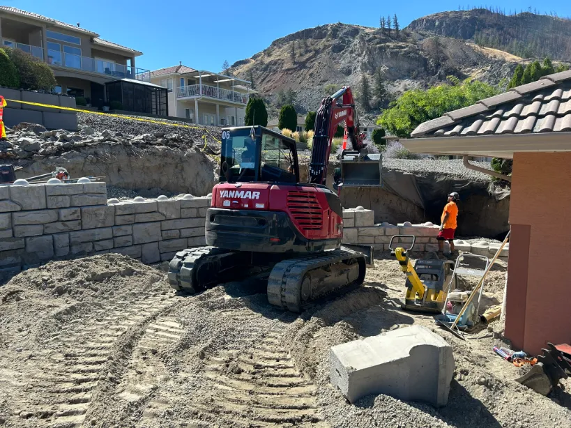 Retaining wall project in Osoyoos and Oliver BC