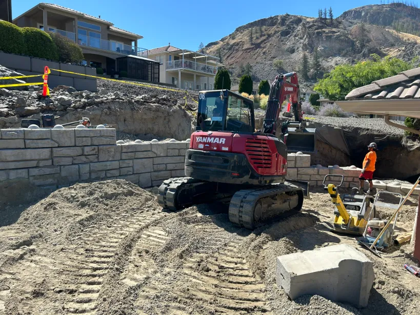 Retaining wall project in Osoyoos and Oliver BC