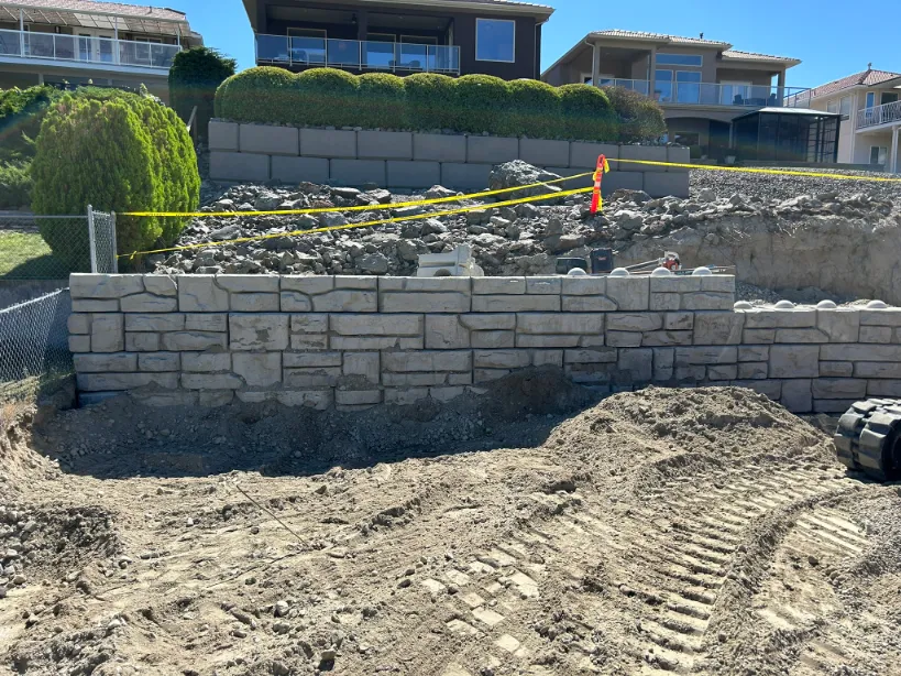 Retaining wall project in Osoyoos and Oliver BC
