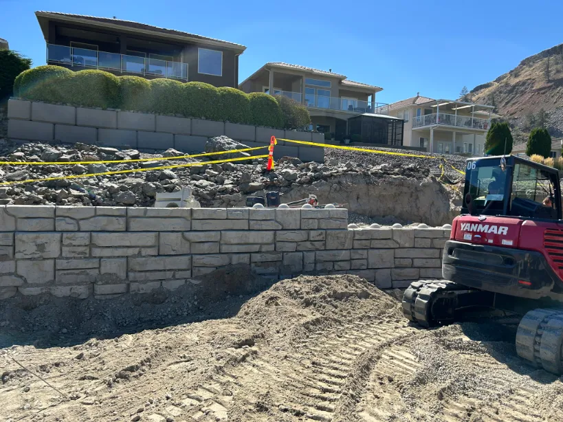 Retaining wall project in Osoyoos and Oliver BC