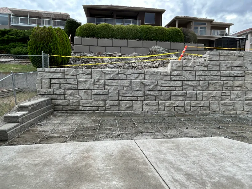 Retaining wall project in Osoyoos and Oliver BC
