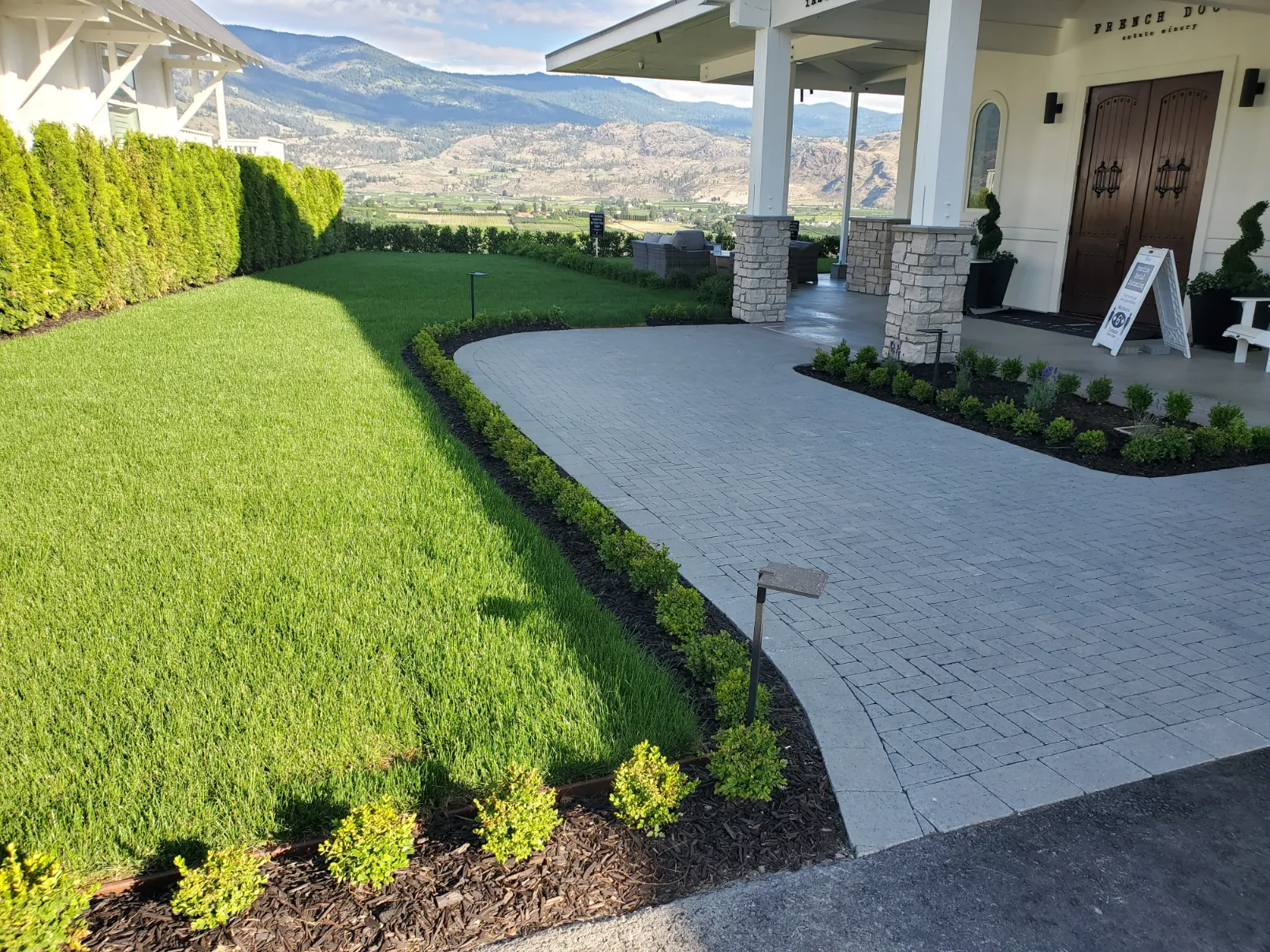 Fresh green lawn in South Okanagan